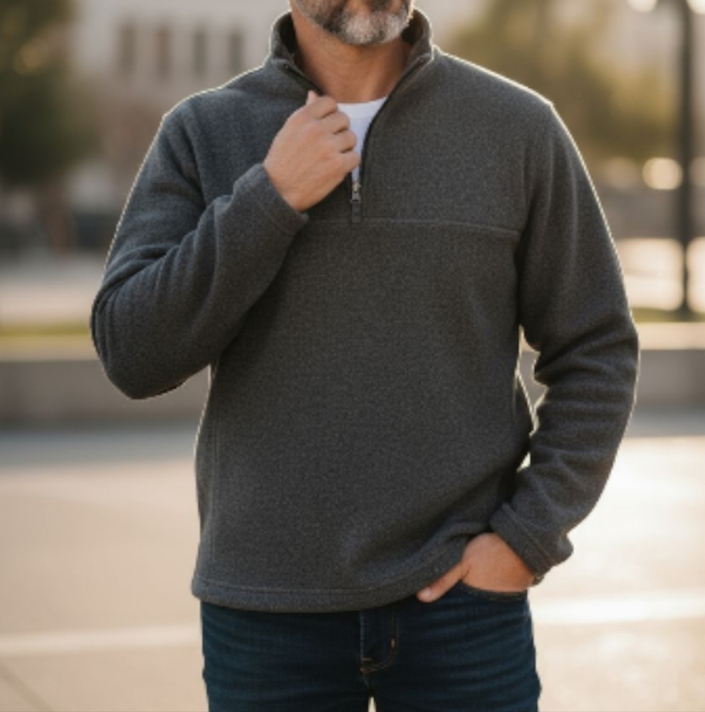 J. Crew Factory Men's Dark Gray Zip-Up Sweater